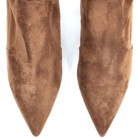 New Steve Madden Hayes Block Heel Brown Faux Suede Booties Boots Womens Size 10 - Picture 6 of 10
